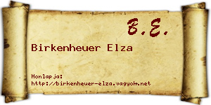 Birkenheuer Elza névjegykártya